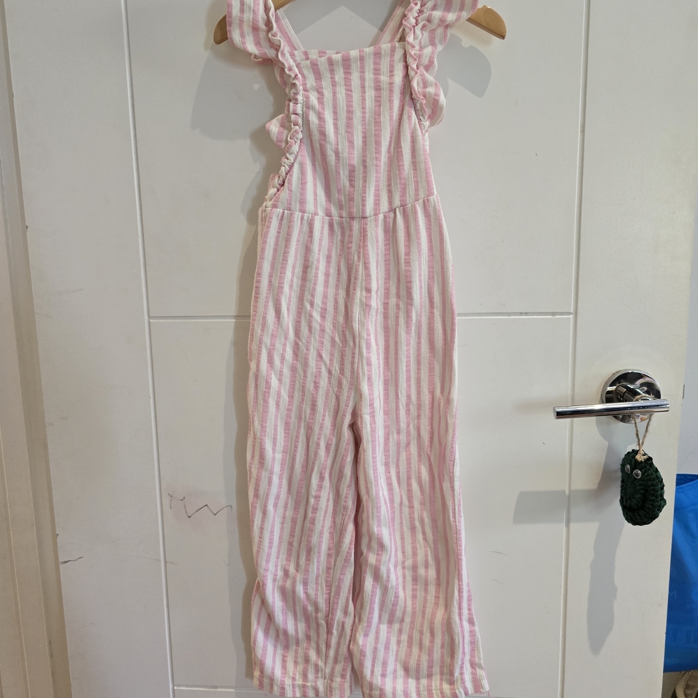 Zara Kids Pink and White Striped Romper
